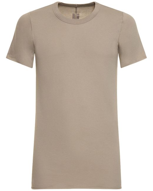 Rick Owens T-shirt Aus Baumwolle "basic" in Natural für Herren