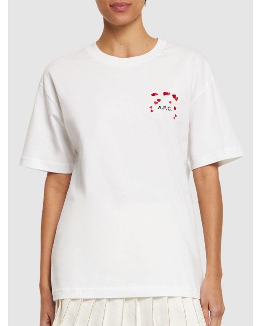 A.P.C. White T-shirt Aus Baumwolle "amo"