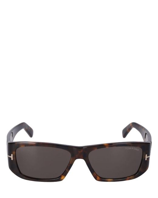 Tom Ford Brown Andres Squared Acetate Sunglasses