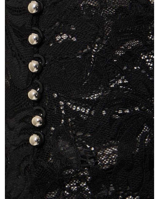 Falda midi de encaje Rabanne de color Black