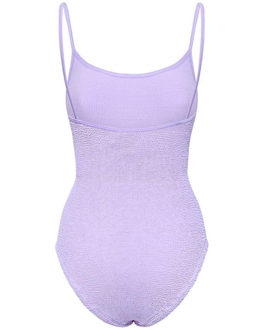 Hunza G Pamela One Piece Swimsuit in Purple | Lyst