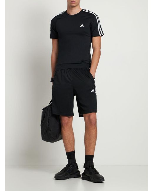 T-shirt 3 stripes in techno di Adidas Originals in Black da Uomo
