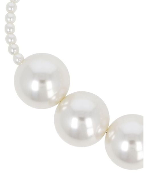 Magda Butrym White Faux Pearl Necklace