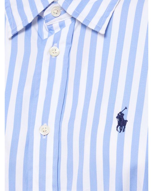 Polo Ralph Lauren Blue Baumwoll-Hemdkleid mit Bahnen
