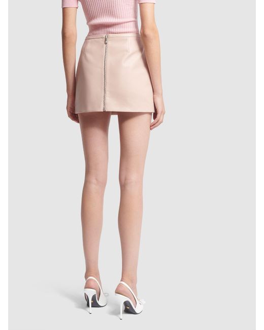 Minifalda de piel Versace de color Pink