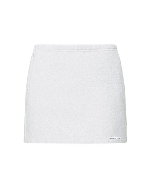 Minigonna in cotone / fascia elasticizzata di Alexander Wang in White