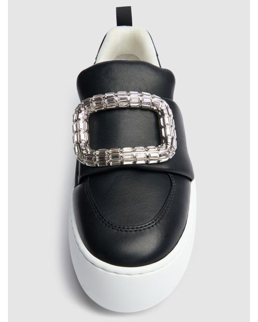 Roger Vivier Black 50mm Puffy Choc Leather Sneakers