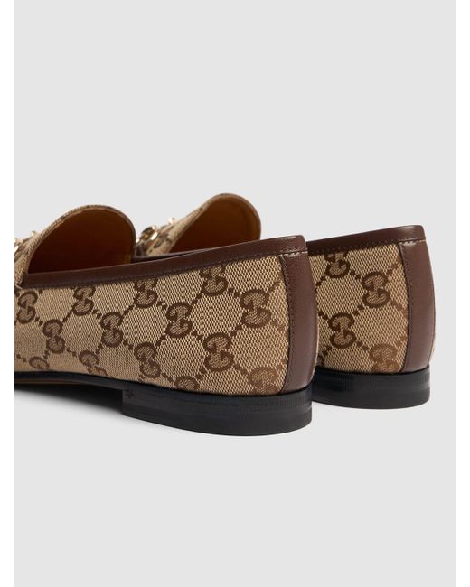 Gucci Brown 10mm Hohe Canvas-loafer "new Jordaan"