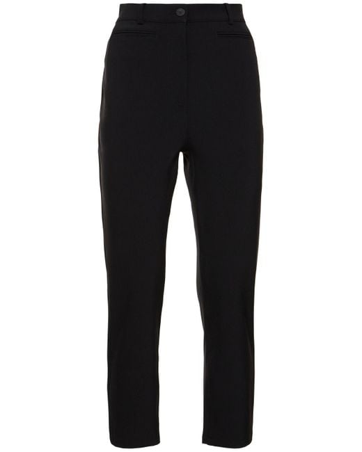 Pantalones cropped de nylon stretch Ferragamo de color Black
