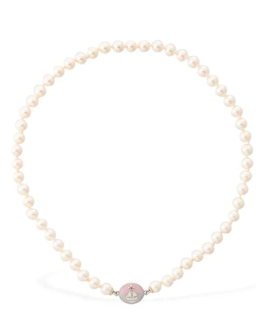 Vivienne Westwood Multicolor Loelia Imitation Pearl Chain Necklace