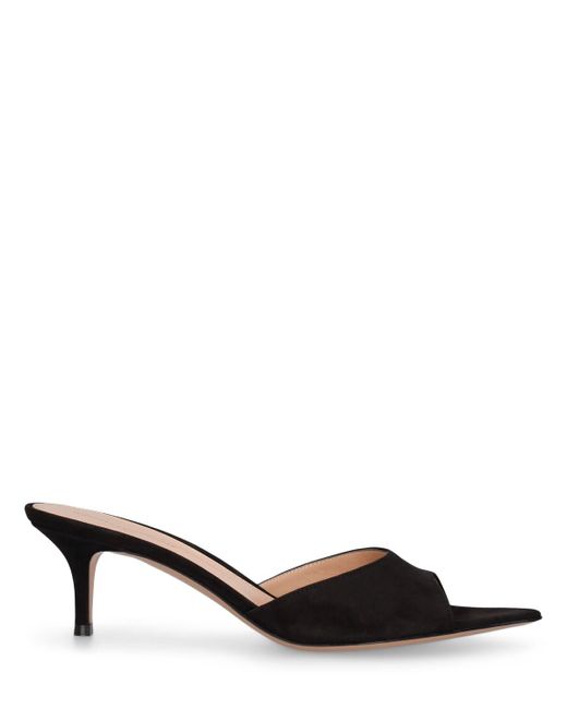 Mules in camoscio 55mm di Gianvito Rossi in Black