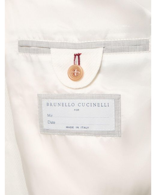 メンズ Brunello Cucinelli リネンブレンドジャケット Natural
