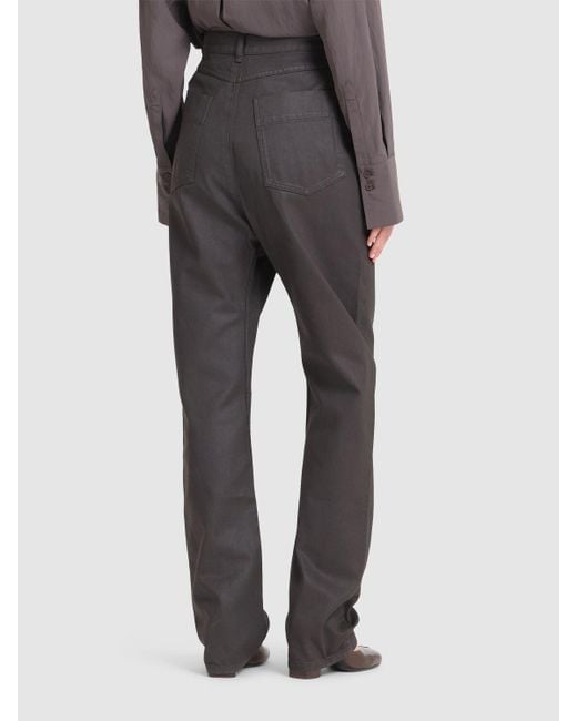 Lemaire シャイニーコーティング ドロップクロッチパンツ Black