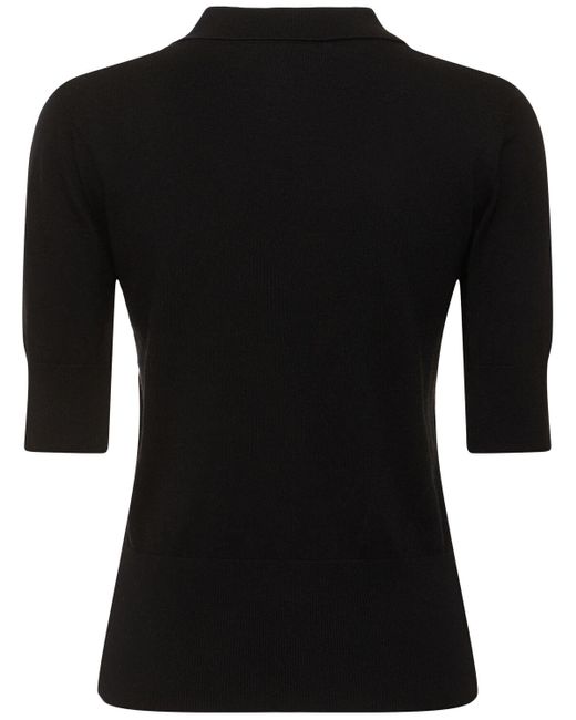 Extreme Cashmere Black Park Cotton & Cashmere Polo Sweater