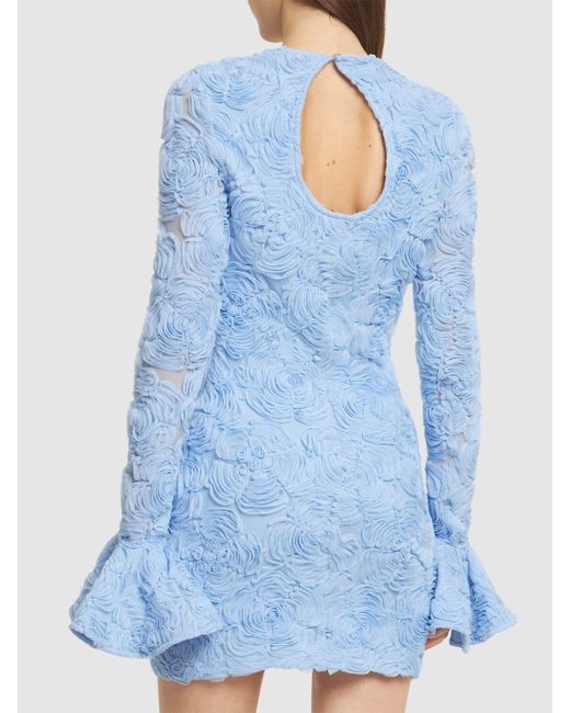 ROTATE BIRGER CHRISTENSEN Blue Minikleid Aus Mesh "rosita"