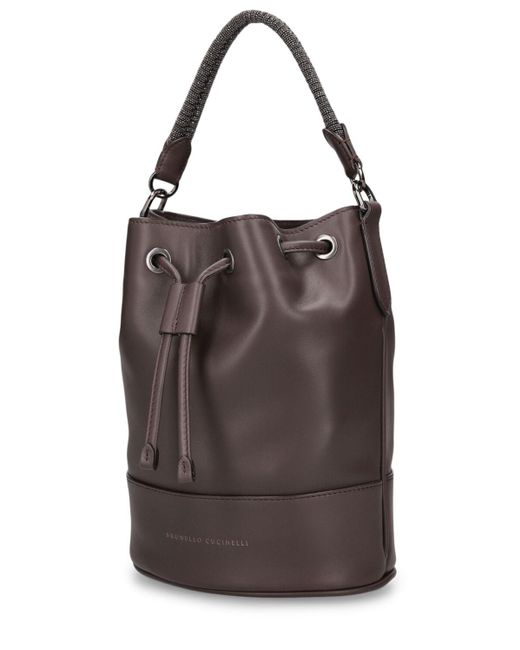 Brunello Cucinelli Brown Softy Leather Bucket Bag