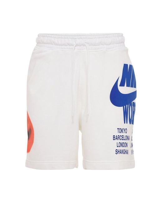 Nike White World Tour Printed Shorts for men