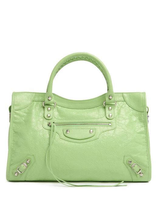 Balenciaga Green Medium Le City Arena Leather Bag Unique