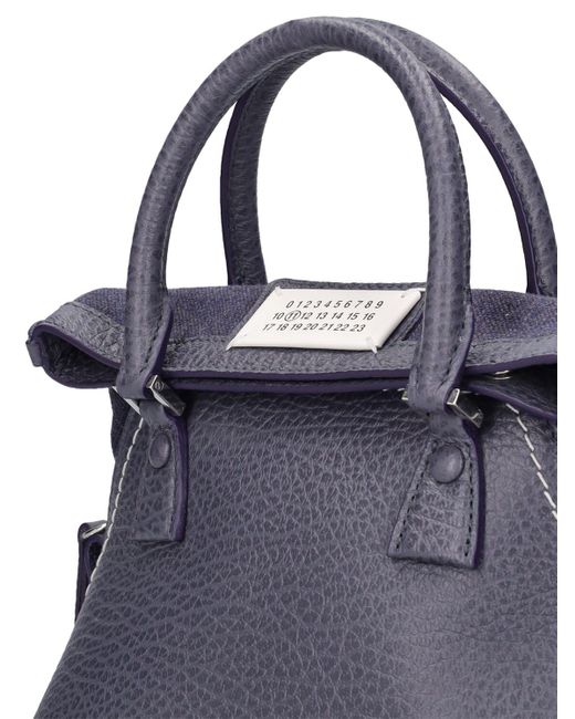 Maison Margiela Blue 5Ac Micro Grained Leather Top Handle Bag