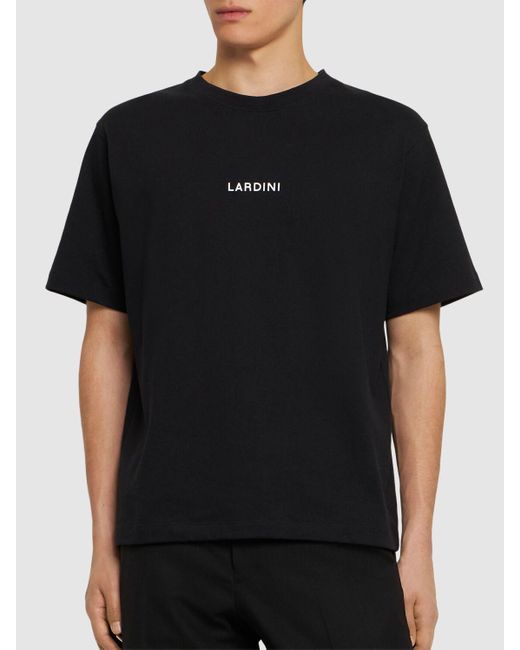 Lardini Black Cotton Crewneck T-shirt for men