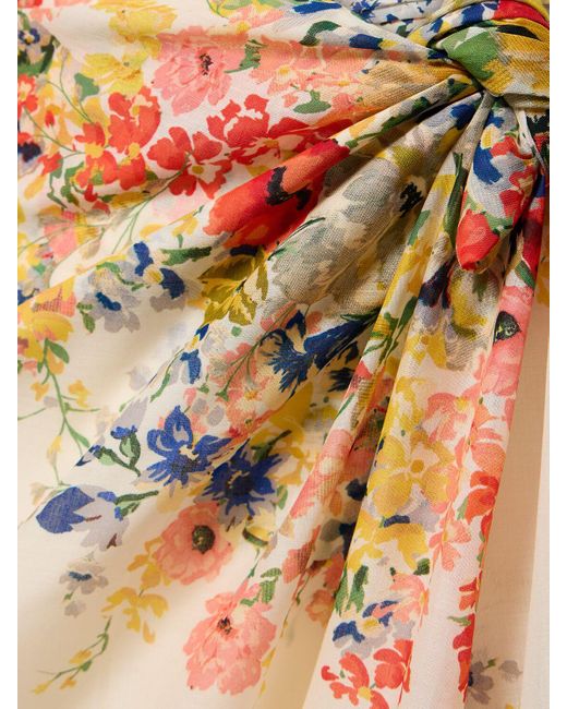 Falda pareo de algodón estampada Zimmermann de color Natural