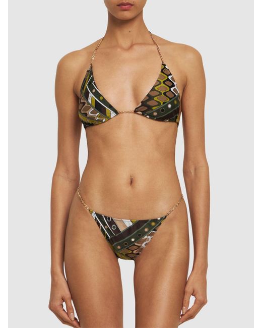Top bikini a triangolo di Emilio Pucci in Metallic