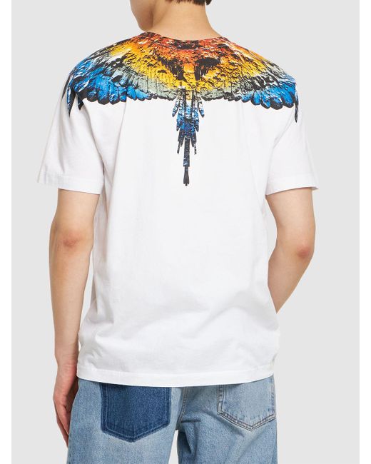 Marcelo Burlon Blue Lunar Wings Cotton Jersey T-shirt for men