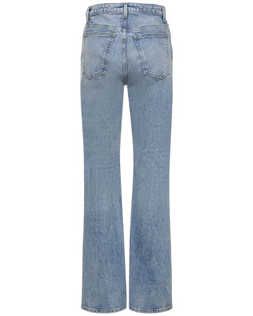 Khaite Blue Danielle High Rise Straight Jeans