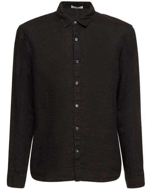 James Perse Classic Linen Shirt in Black for Men | Lyst