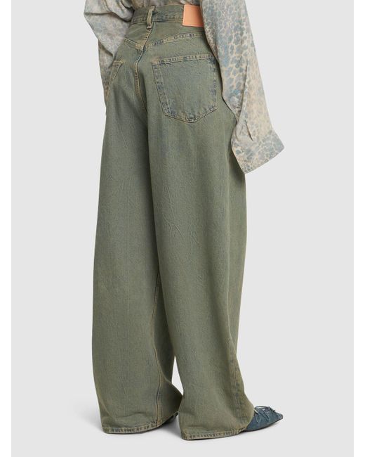 Jeans larghi baggy fit 2023 in denim di Acne in Green