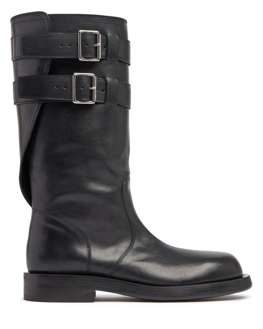 Ann Demeulemeester Black 30Mm Milan Soft Leather Biker Boots