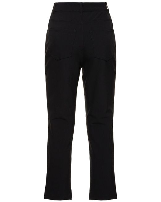 Ferragamo Black Compact Stretch Nylon Twill Crop Pants