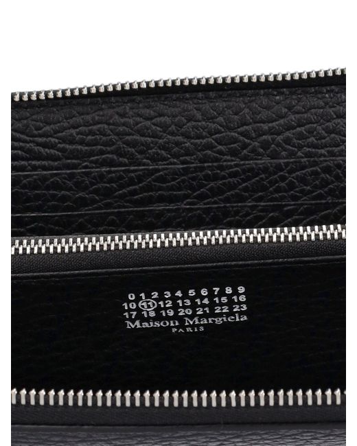Maison Margiela Gray Continental Zip Around Leather Wallet for men