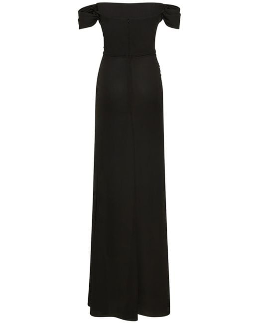 GIUSEPPE DI MORABITO Black Langes Kleid Aus Kreppgeorgette