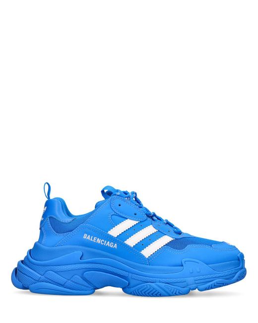 Balenciaga Blue Adidas Triple S Sneakers for men