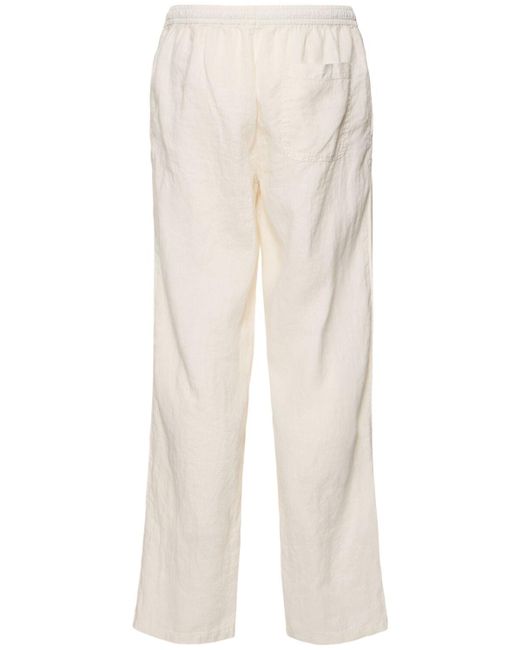 Aspesi White Garment-Dyed Lightweight Linen Pants for men