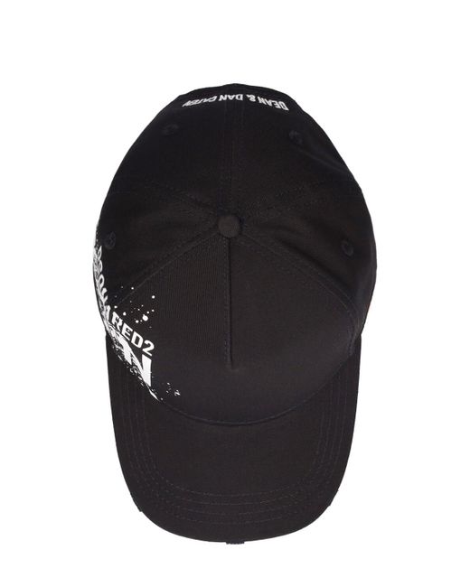 Cappello baseball in cotone con logo di DSquared² in Black da Uomo