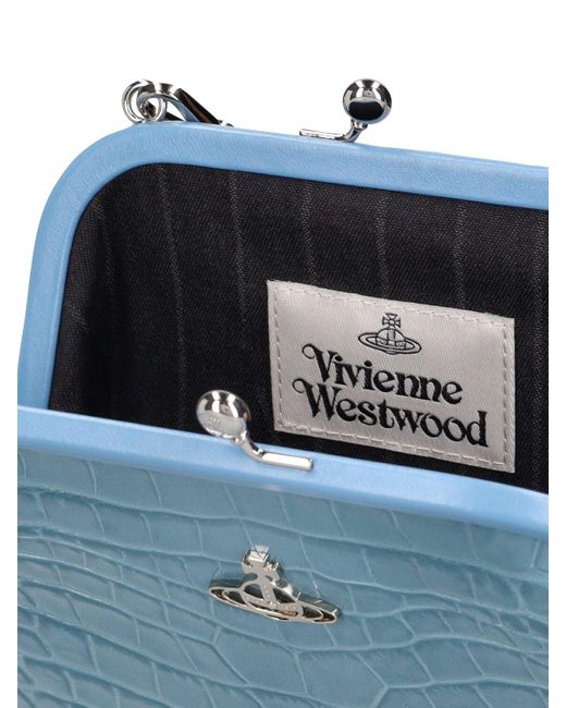 Pochette vivienne's in pelle stampa coccodrillo di Vivienne Westwood in Blue