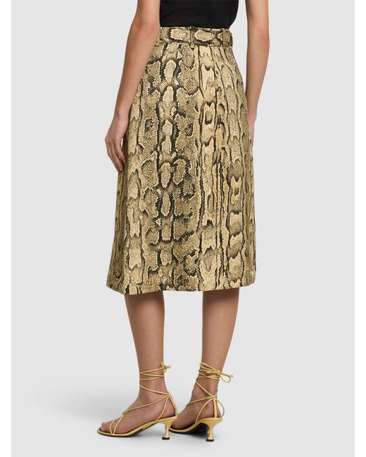 Dries Van Noten Sherazヘビ柄ジャカードスカート Natural
