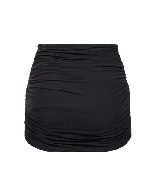 Minifalda fruncida con apliques David Koma de color Black