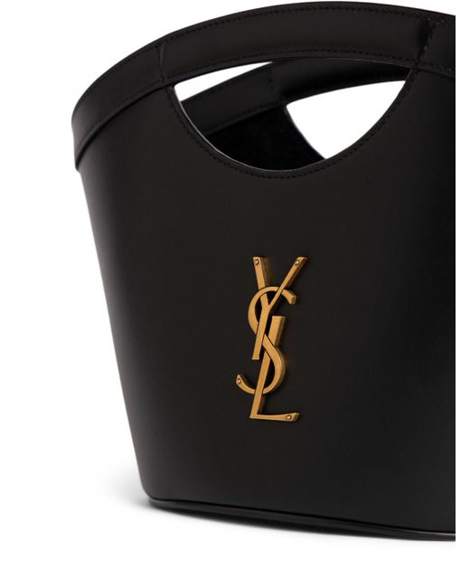 Saint Laurent Black Mini Leather Shopping Bag