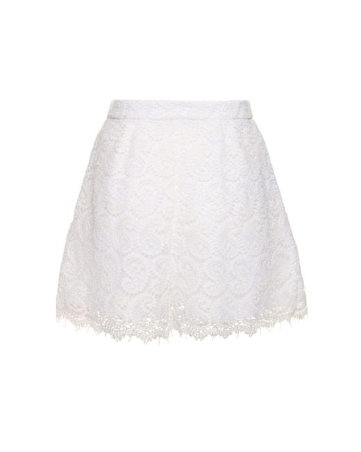Shorts de algodón con encaje Giambattista Valli de color White