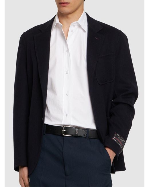 Cinturón de piel con hebilla 3,5cm Gucci de hombre de color White