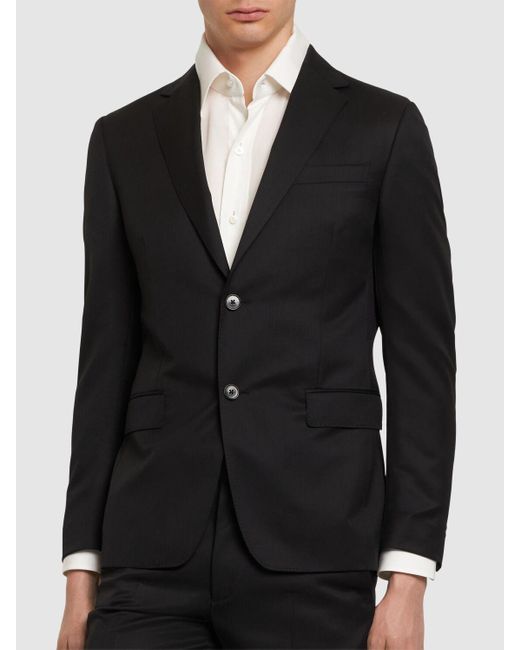 Zegna Black Wool & Mohair Tailored Suit for men
