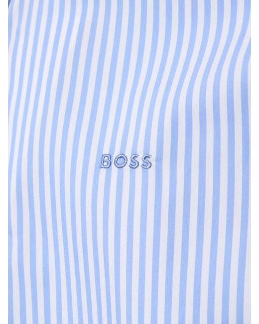 Boss Hemd Aus Baumwolle Mit Streifen "roan" in Blue für Herren