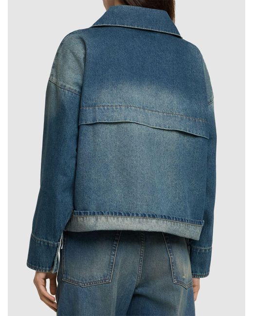 Camisa oversize de denim de algodón Victoria Beckham de color Blue
