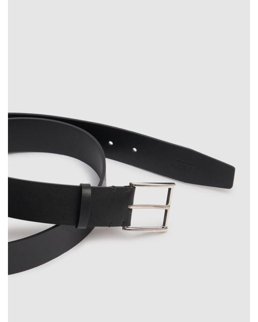 Burberry Black 35Mm Leather Buckle Belt for men