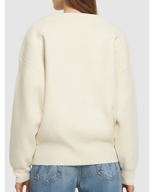 Suéter de cashmere con cuello en v Extreme Cashmere de color Natural