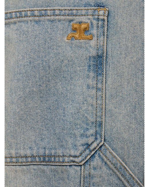 Courreges Gray Wide Cotton Denim Jeans for men