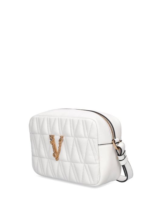 Versace Quilted Leather Camera Bag in White Lyst
